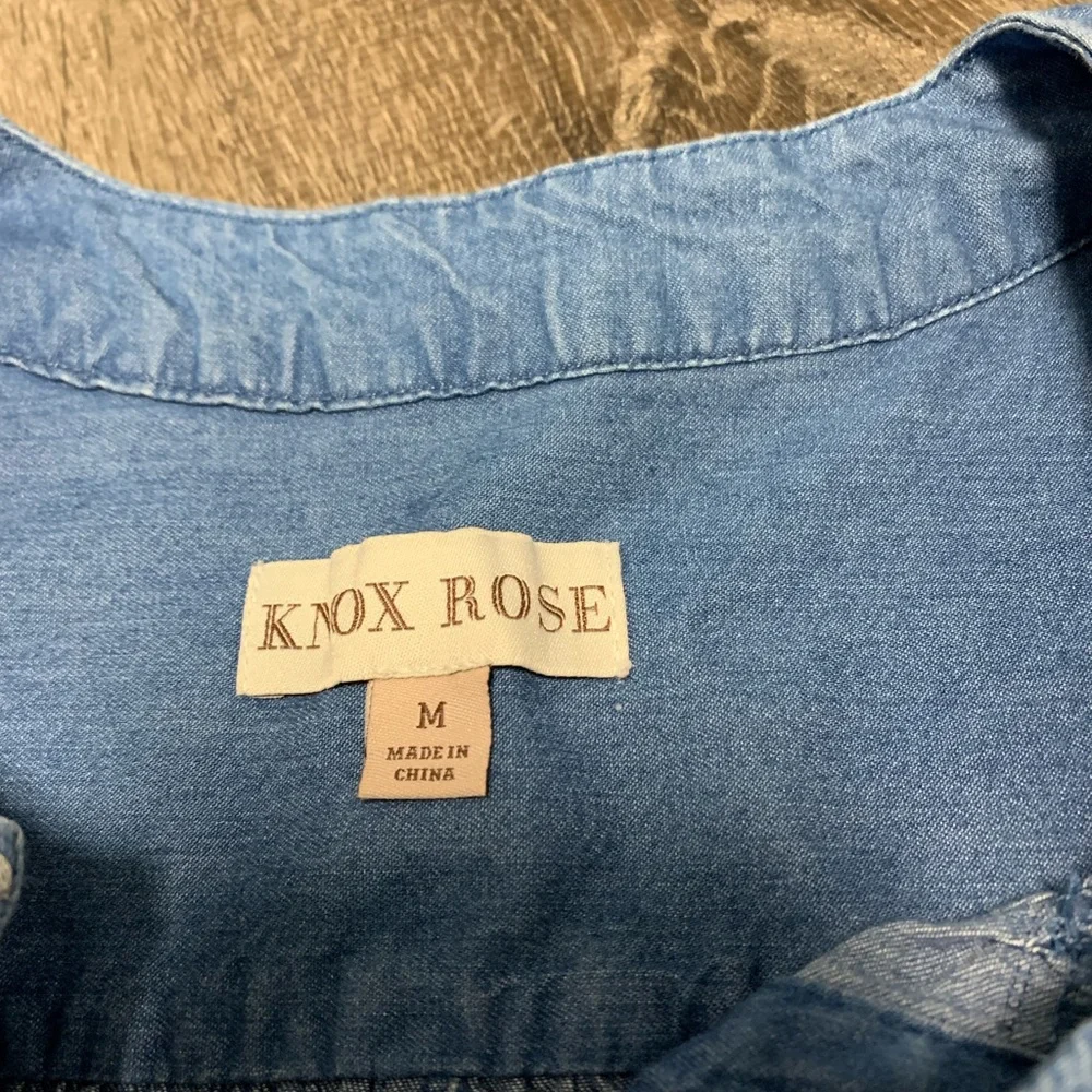 Knox Rose Chambray Denim Sleeveless Dress Festival Beach Vacation.  Sz M.  EUC!
